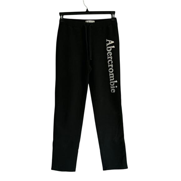 Abercrombie & Fitch Black Joggers with White Logo Size S - Picture 1 of 3